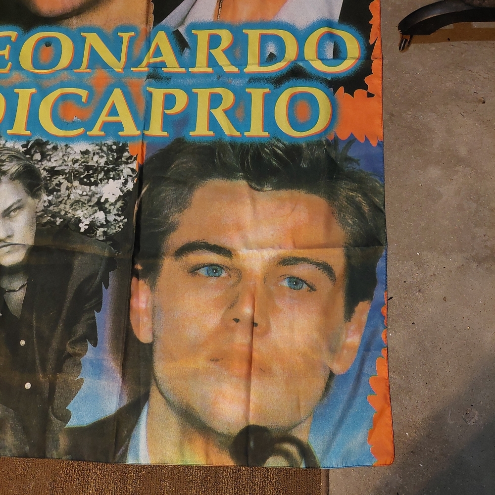 Leonardo DiCaprio Collage Tapestry Banner Vintage 90s Flag 55x37 - Picture 3 of 6